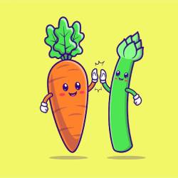 logo with a carrot on it